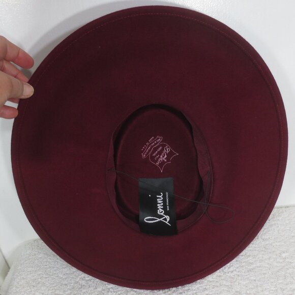 Sonni SF Hat 40s Vintage Wine Picture Net Doeskin Wool Wide Brim by Bollman OS main image 6